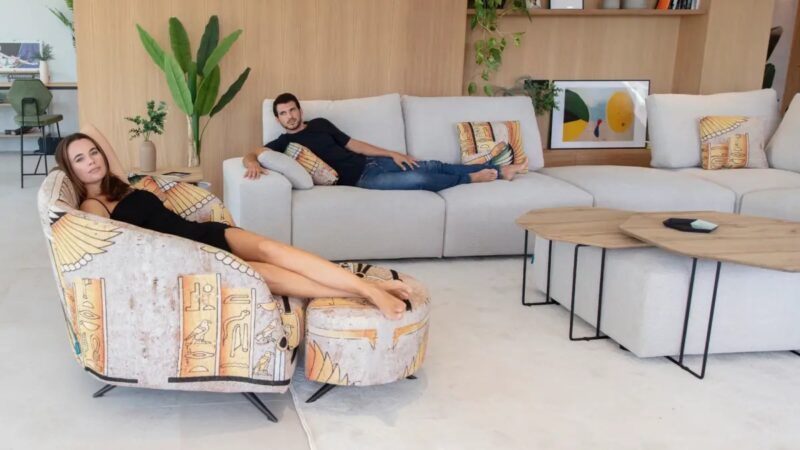 Teseo Sofa and Astoria Armchair by Fama