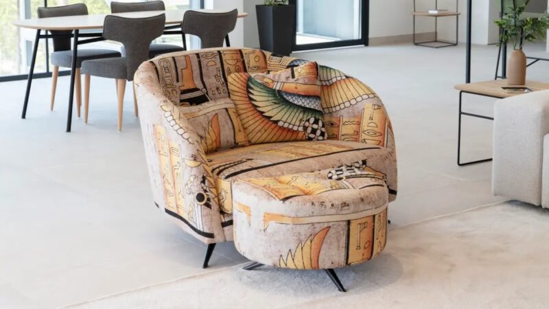 Large armchair with ottoman