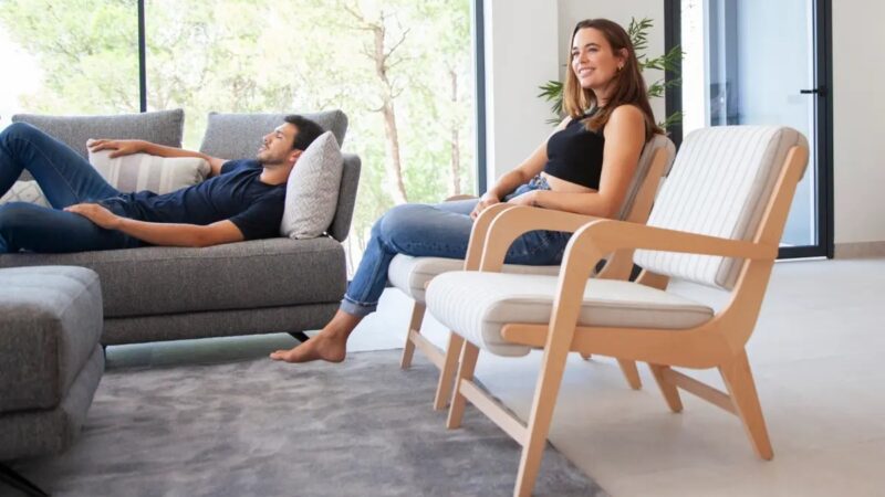 Pacific sofa and Boomerang armchair