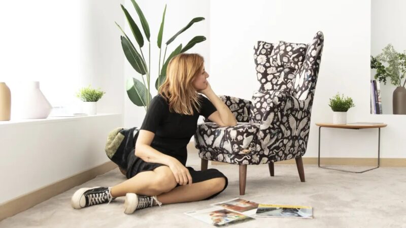 Kylian Nordic printed armchair