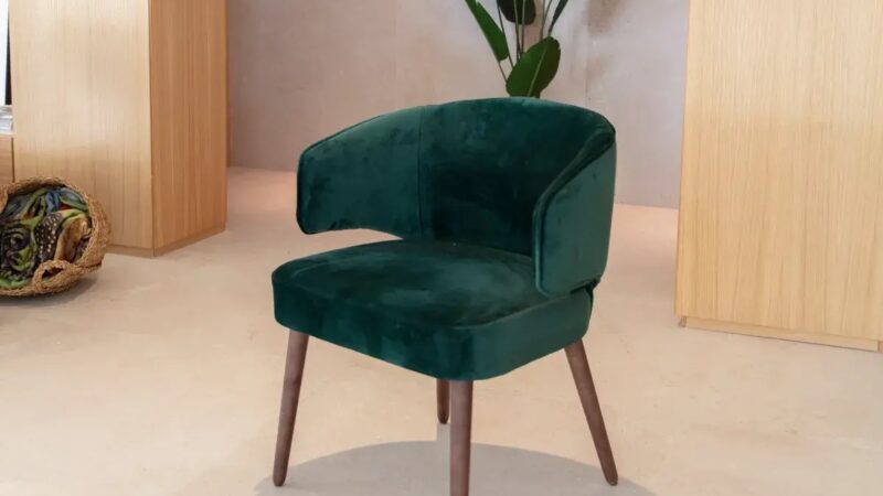 Green velvet chair
