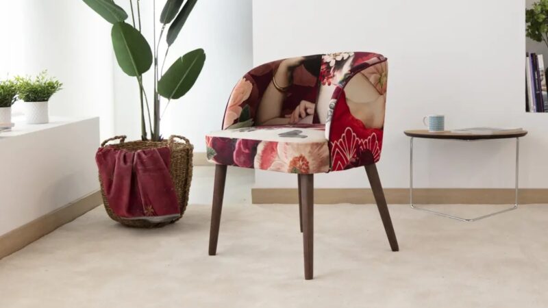 Draco modern upholstered dining chair.