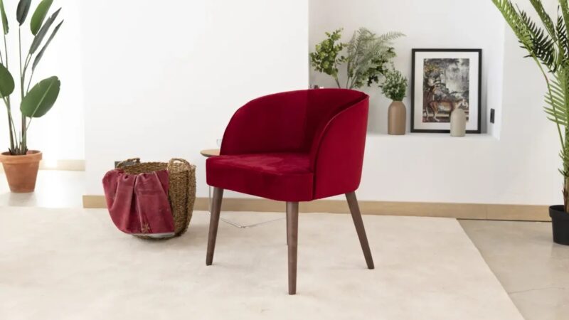 Draco modern upholstered dining chair.