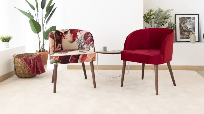 Draco modern upholstered dining chair.