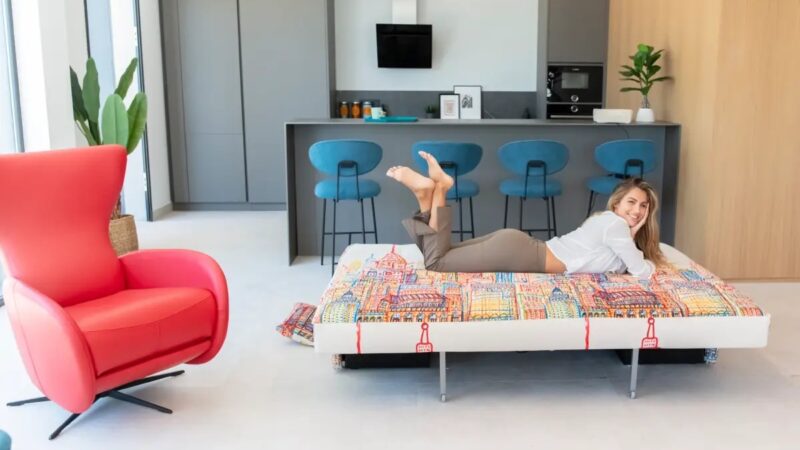 Indy sofa bed with Mariscal pattern