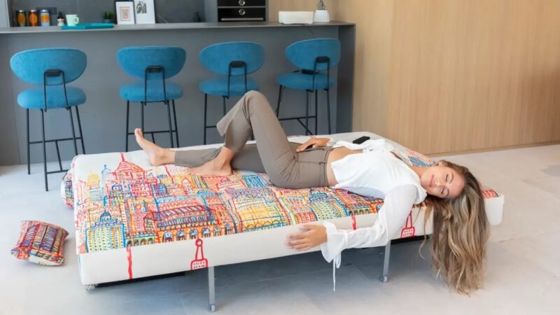 Indy sofa bed with Mariscal pattern