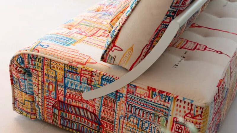 Indy sofa bed with Mariscal pattern