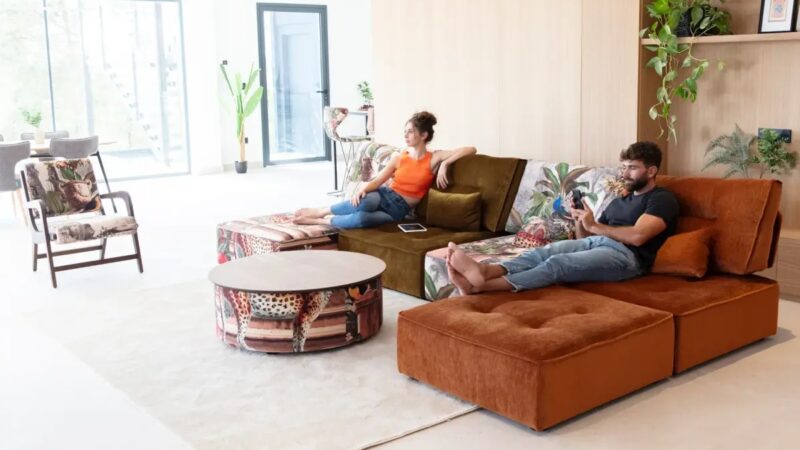 Arianne Plus modular sofa by Fama with La Ligne 29 upholstery