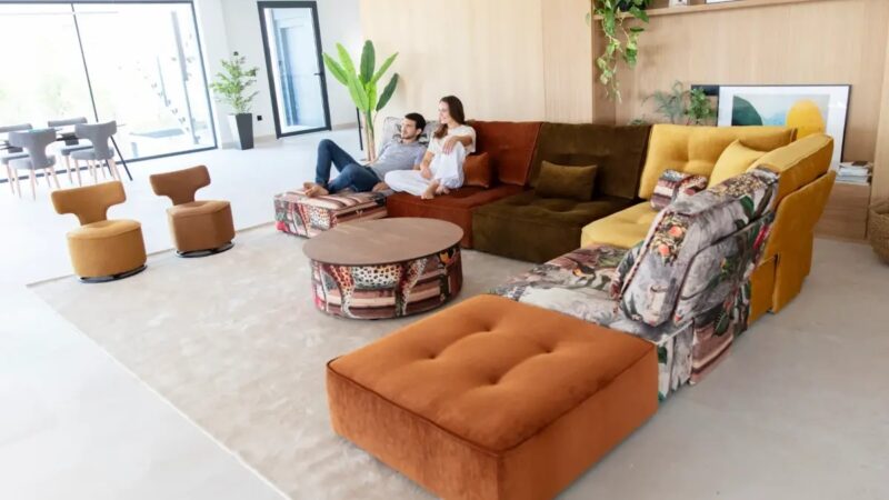 Arianne Plus modular sofa by Fama with La Ligne 29 upholstery