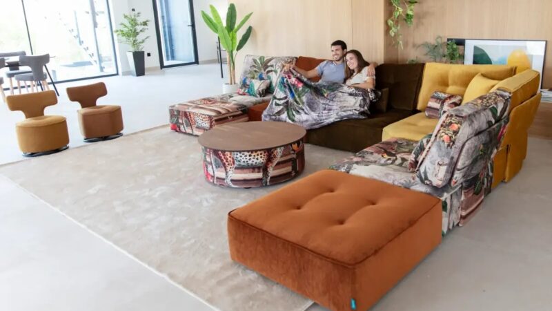 Arianne Plus modular sofa by Fama with La Ligne 29 upholstery