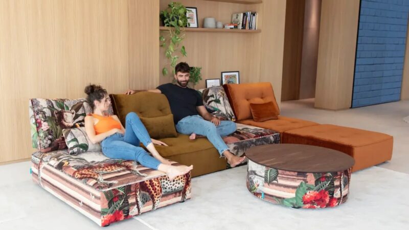 Arianne Plus modular sofa by Fama with La Ligne 29 upholstery