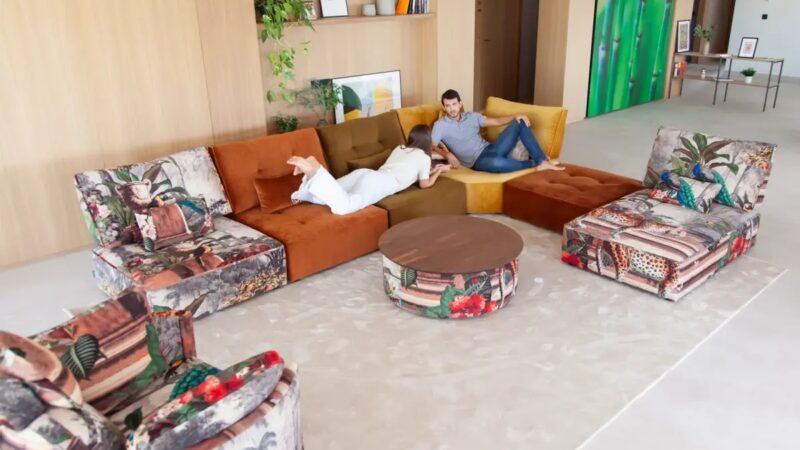 Arianne Plus modular sofa by Fama with La Ligne 29 upholstery