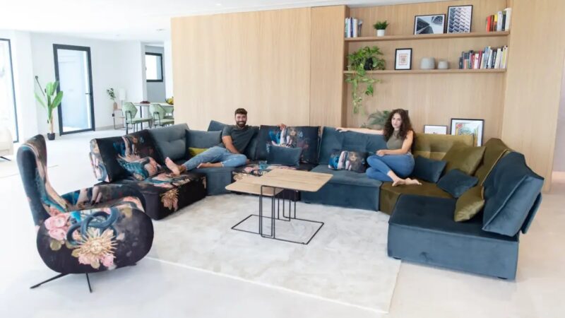 Arianne Plus modular sofa by Fama with La Ligne 29 upholstery