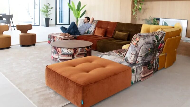Arianne Plus modular sofa by Fama with La Ligne 29 upholstery