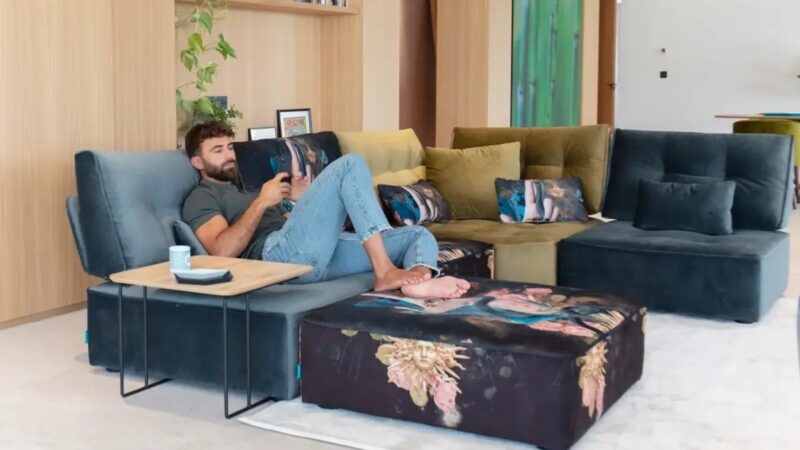 Arianne Plus modular sofa by Fama with La Ligne 29 upholstery