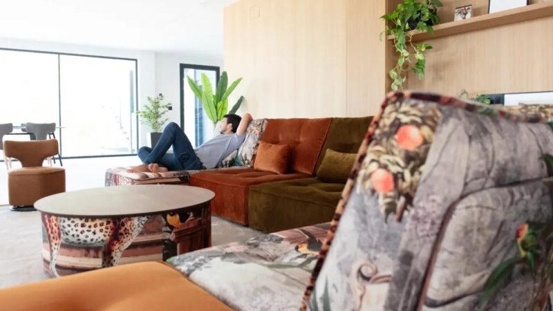 Arianne Plus modular sofa by Fama with La Ligne 29 upholstery