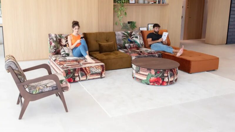 Arianne Plus modular sofa by Fama with La Ligne 29 upholstery