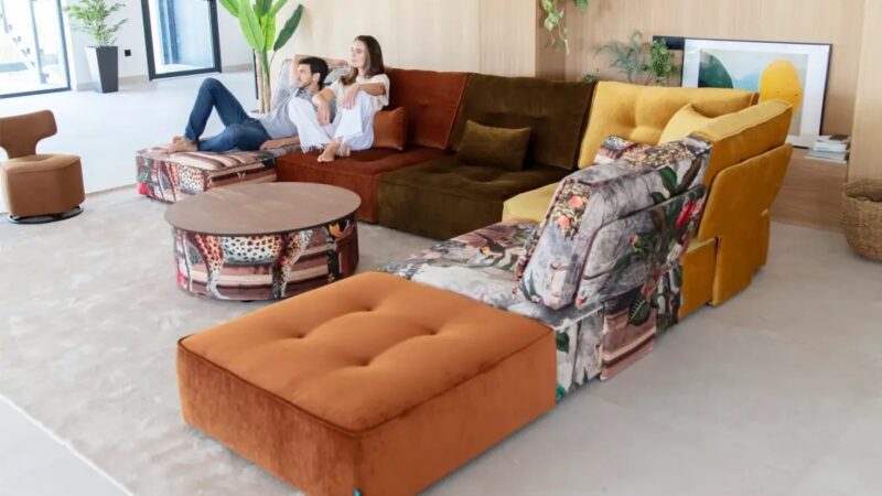 Arianne Plus modular sofa by Fama with La Ligne 29 upholstery