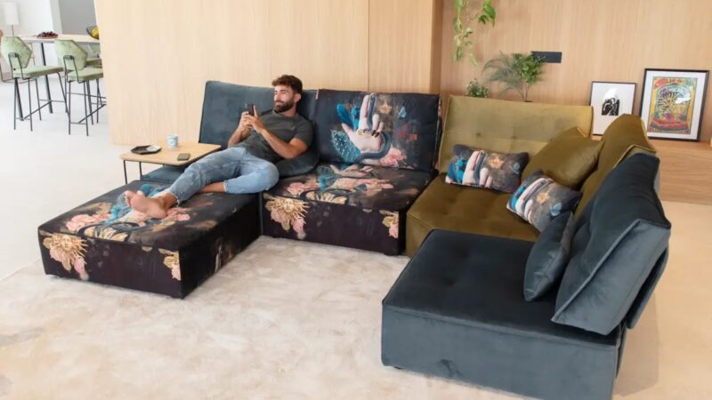 Arianne Plus modular sofa by Fama with La Ligne 29 upholstery