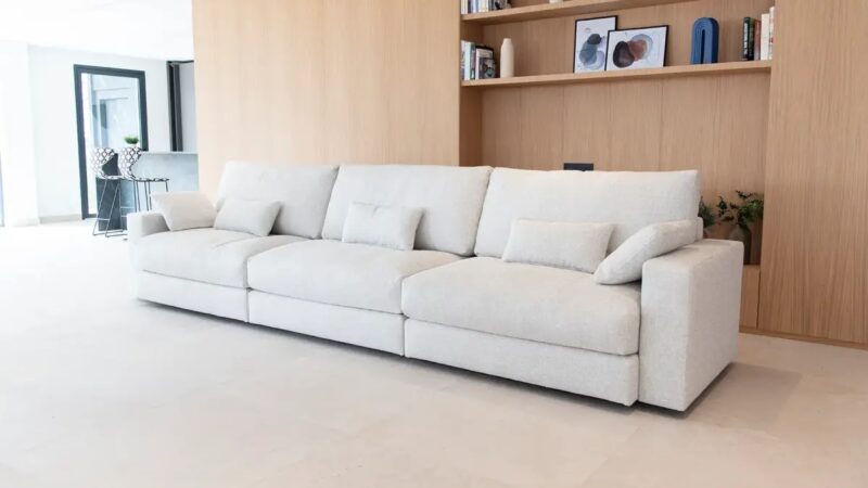 Sofá modular gris claro