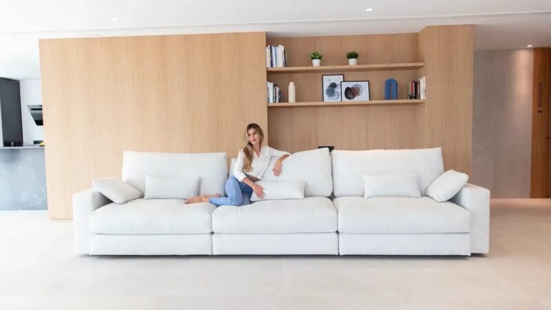 Sofá modular gris claro