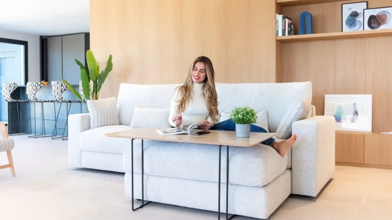 Sofá modular gris claro