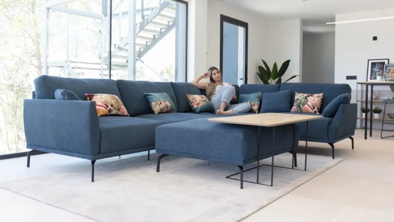 Korinto blue corner sofa