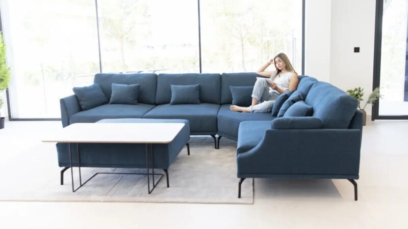 Korinto blue corner sofa
