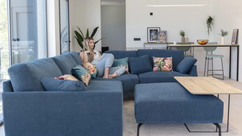 Korinto blue corner sofa