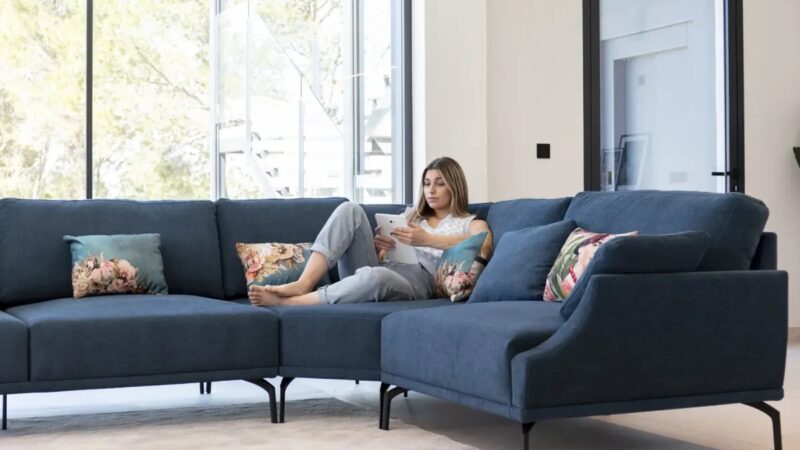 Korinto blue corner sofa