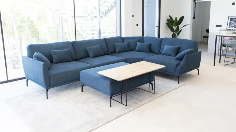 Korinto blue corner sofa