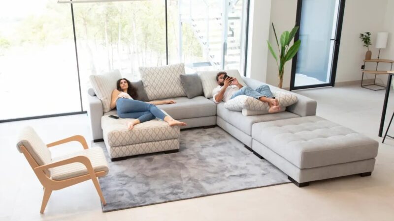 Modular sofa light tones