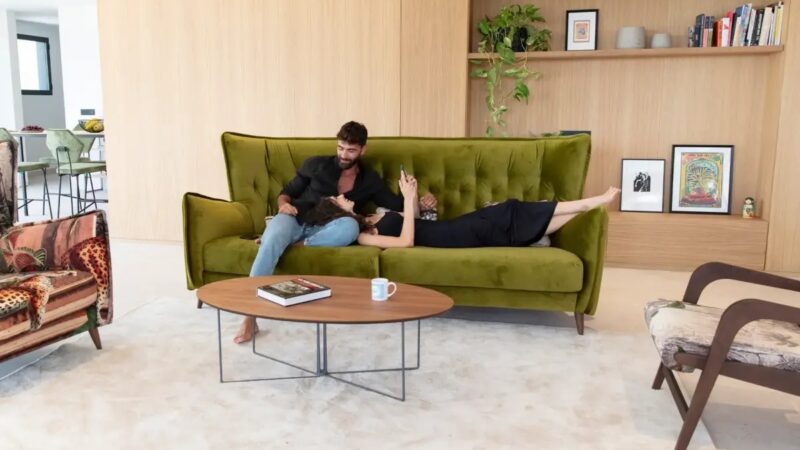 Green sofa