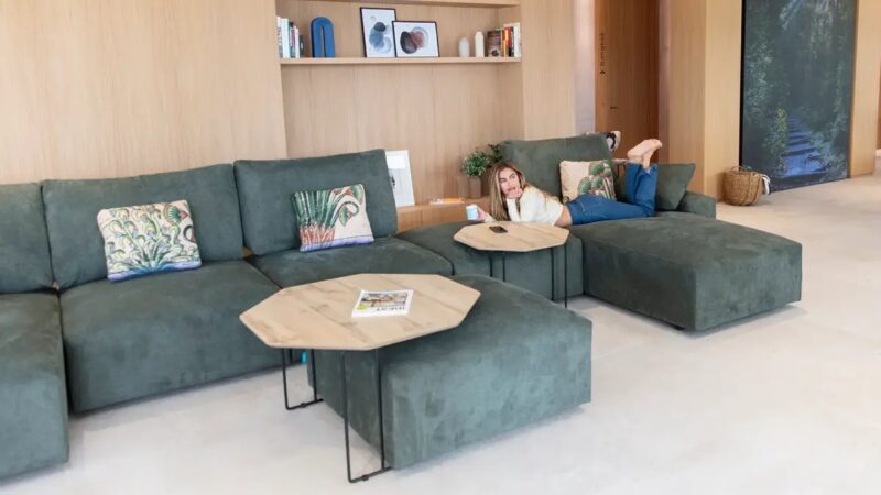 Sofá modular verde
