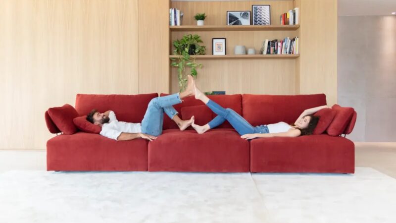 Teseo modular red sofa
