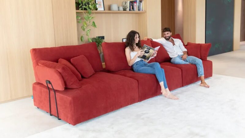 Teseo modular red sofa